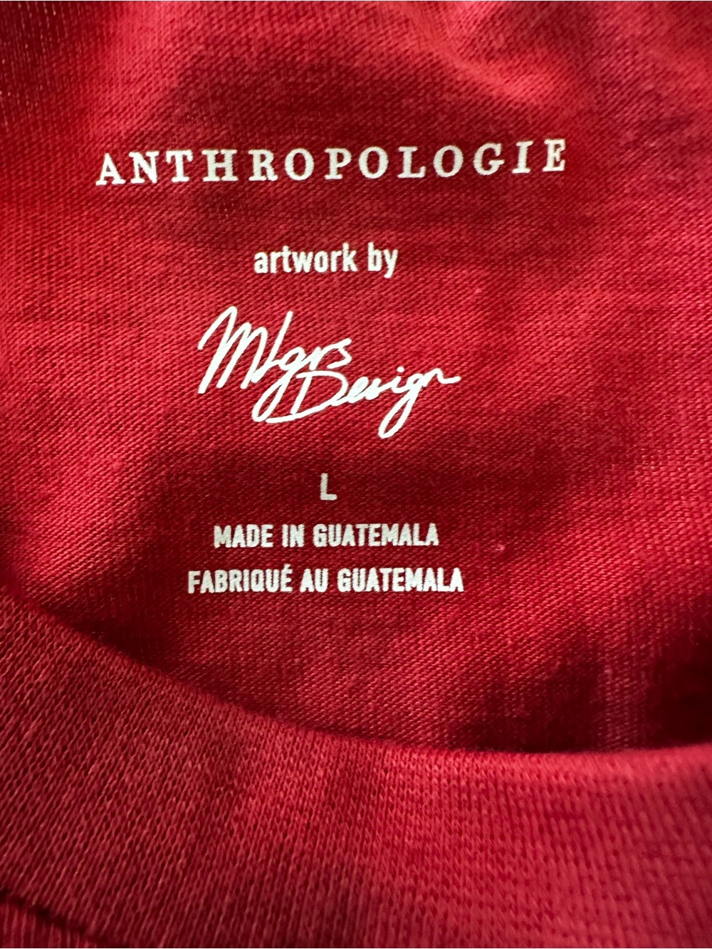 New with Tag Anthropologie Red Cheese & Wine Graphic Short Sleeve Tee - Picture 8 of 8